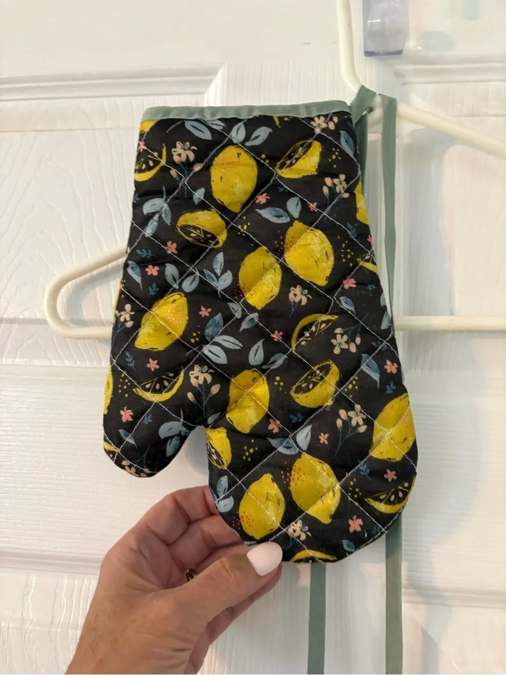 Lemon Print Apron & Oven Mitt Kitchen Set